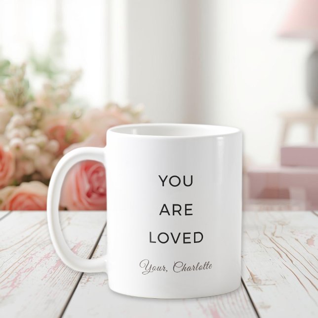 Minimalist You Are Loved Affirmation Mug (Creator Uploaded)