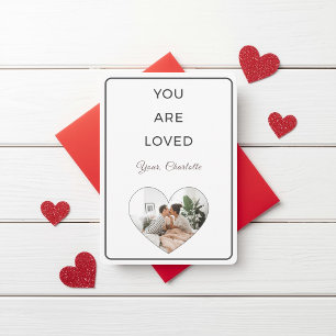 Minimalist You Are Loved Valentine Photo Card