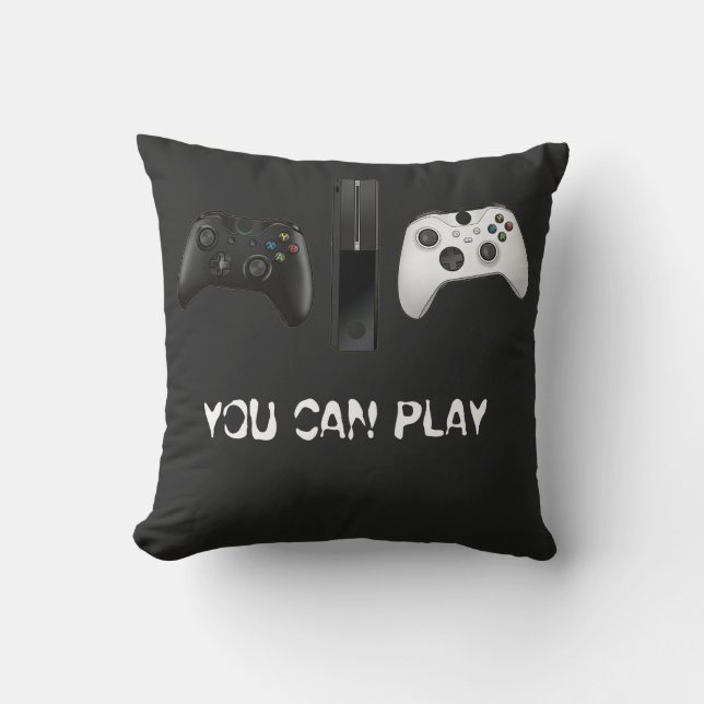 Minimalist "You Can Play" Gaming Controller  Cushion (Front)