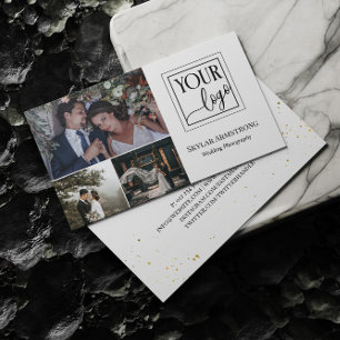 Minimalist Your Logo Photo Collage Photographer Business Card