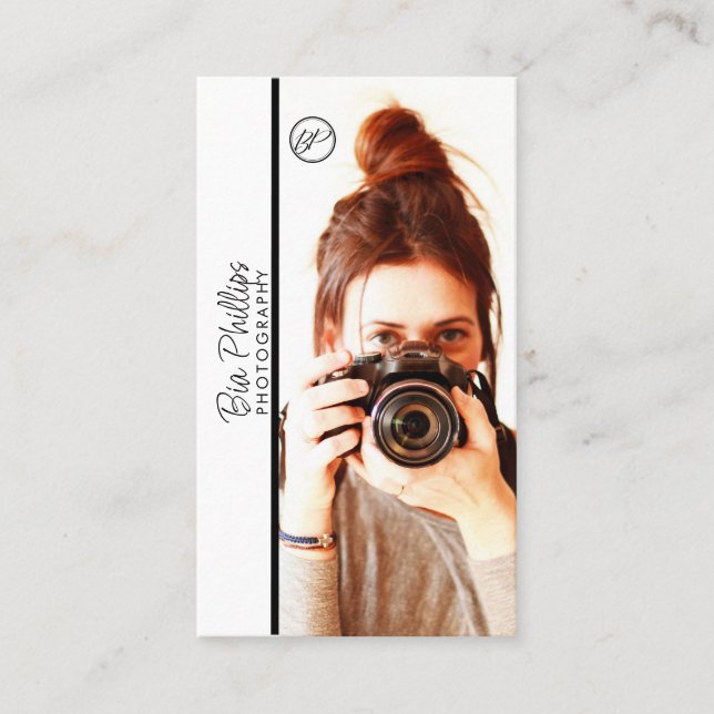 Minimalist Your Photo & Logo Photography Business Card (Front)