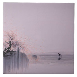 Minimalist Zen Landscape Ceramic Tile