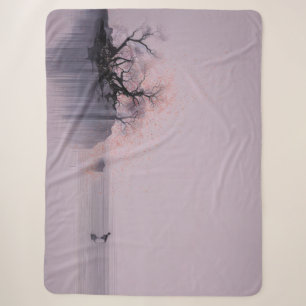Minimalist Zen Landscape Sherpa Blanket