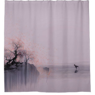 Minimalist Zen Landscape Shower Curtain