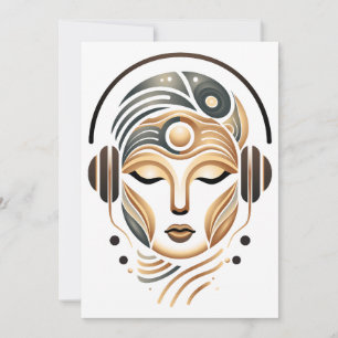 Minimalist Zen Music Goddess Geometric Abstract Announcement