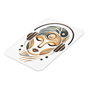 Minimalist Zen Music Goddess Geometric Abstract Magnet