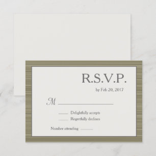 Minimalist zen olive green grey stripes rsvp invitation