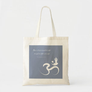 Minimalist Zen Yoga Spiritual Om Aum Calligraphy Tote Bag