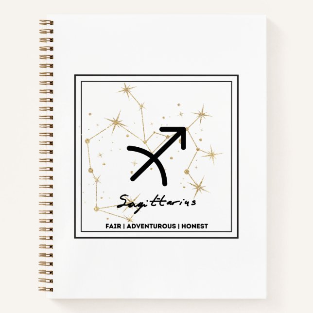 Minimalist Zodiac Sagittarius Crossbody Tote Notebook (Front)