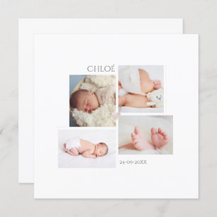 Minimaliste Faire-part de Naissance Fille cards