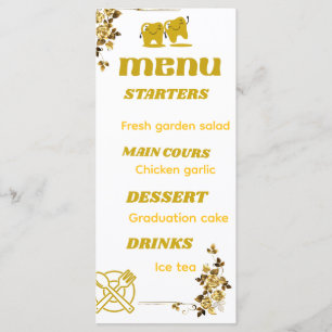 MinimalistGoldHygienist Graduation Party Menu