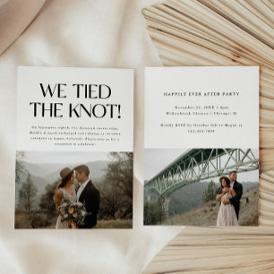 Minimalistic 2-Photo Wedding Elopement Reception Invitation