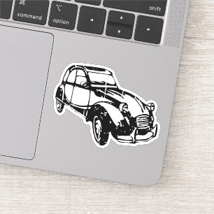 Minimalistic 2CV Deux Chevaux Duck Black Line Art