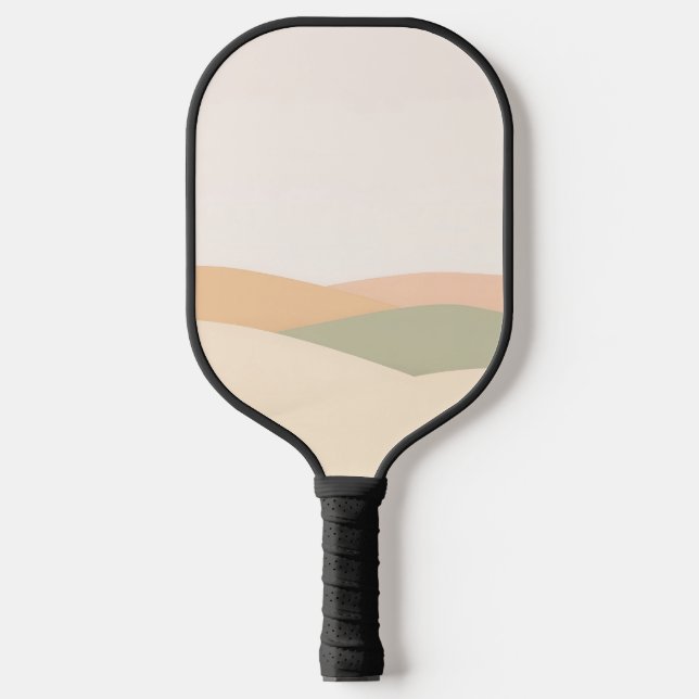 Minimalistic Abstract Landscape with Rolling Hills Pickleball Paddle (Front)