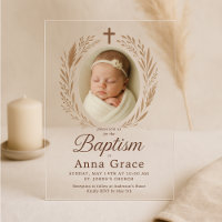 Minimalistic Acrylic Baptism Invitation
