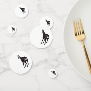 Minimalistic Alpine Chamois mountain goat on snow Confetti