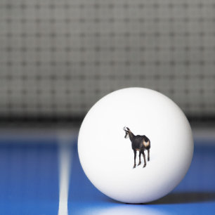 Minimalistic Alpine Chamois mountain goat on snow Ping Pong Ball