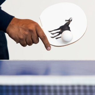 Minimalistic Alpine Chamois mountain goat on snow Ping Pong Paddle