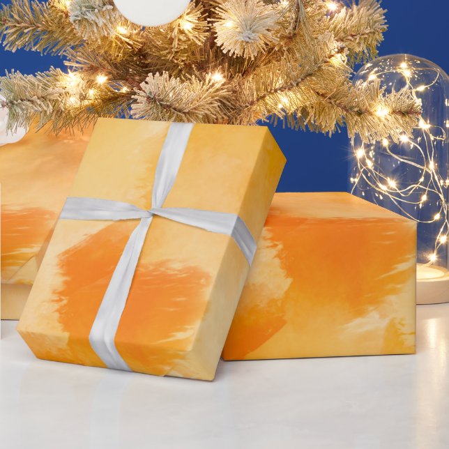 Minimalistic and Beautiful Light Orange Cloud  Wrapping Paper (Holidays)