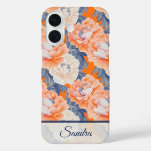 Minimalistic Anniversary Gift Peony Flower Name iPhone 16 Case