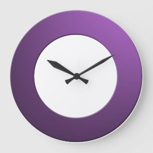 Minimalistic any Colour No Digits on Purple Frame Large Clock