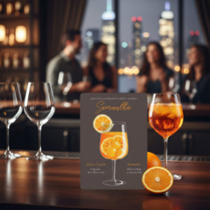 Minimalistic Aperol Spritz Bachelorette Party Invitation