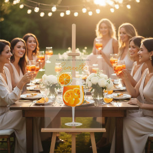 Minimalistic Aperol Spritz Bridal Shower Welcome Acrylic Sign