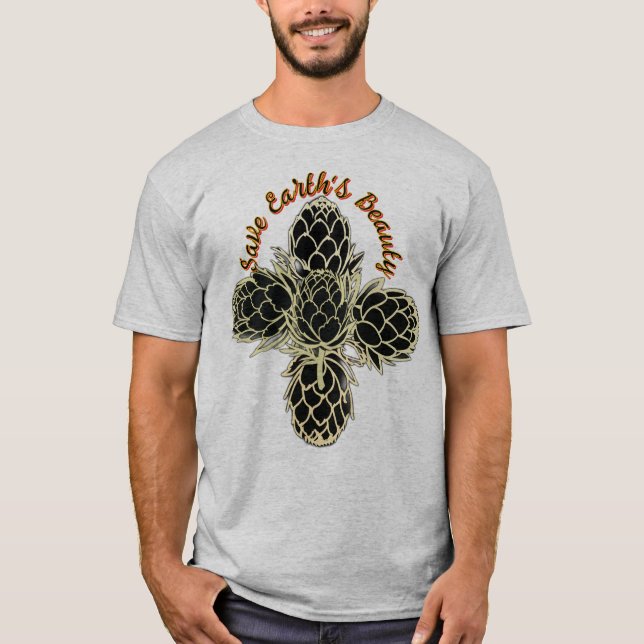 Minimalistic Artichoke Logo – Save Earth's Beauty T-Shirt (Front)