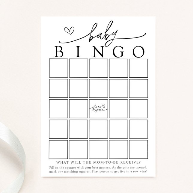 Minimalistic Baby Shower Bingo Game Card (Creator Uploaded)