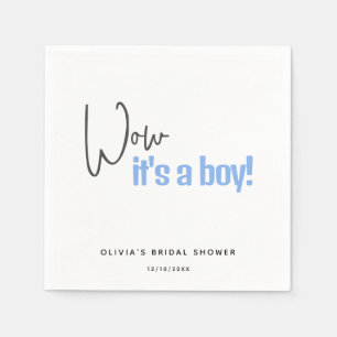 Minimalistic Baby Shower Blue It's A Boy Napkin