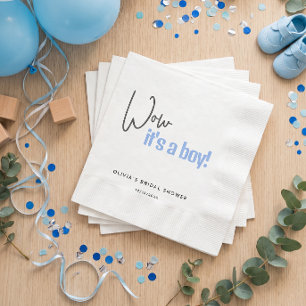 Minimalistic Baby Shower Blue It's A Boy Napkin