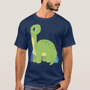 Minimalistic BadgeCute Dinosaur Brontosaurus, Dino T-Shirt