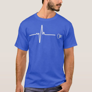 Minimalistic badminton heart beat with shuttle T T-Shirt