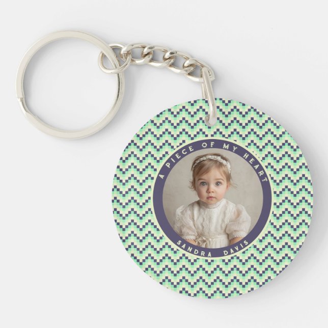Minimalistic Birthday Gift Ideas Stripe Pattern Key Ring (Front)