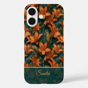 Minimalistic Birthday Party Lilies Name iPhone 16 Case
