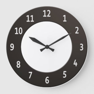Minimalistic Black and White Large Clock