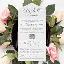 Minimalistic Black and White Modern Script Wedding