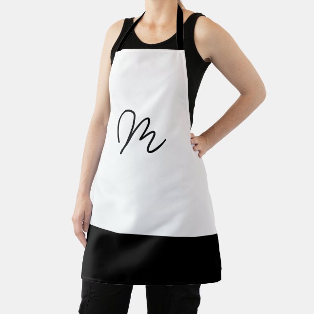Minimalistic Black and White Monogram Apron (Insitu)