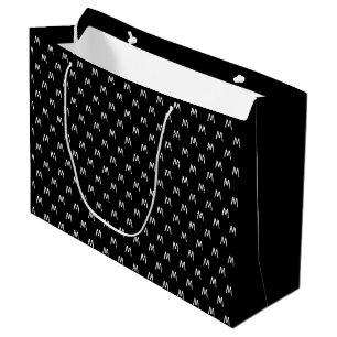Minimalistic Black and White Monogram Large Gift Bag