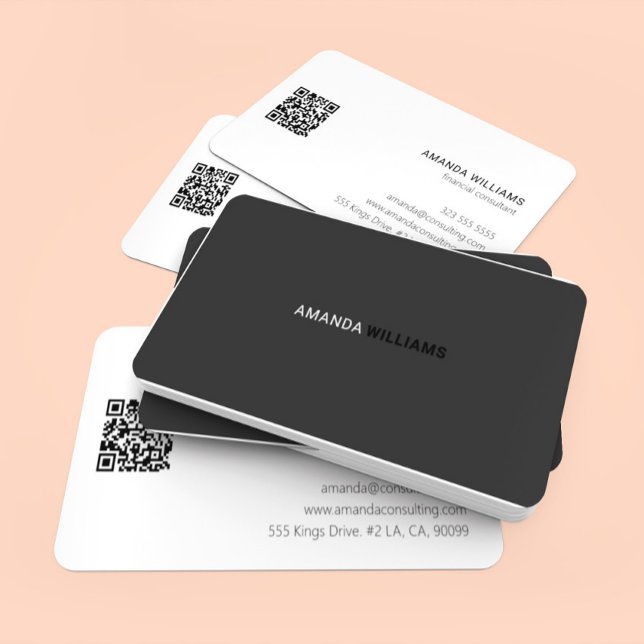 Minimalistic black and white typography business card (Creator Uploaded)