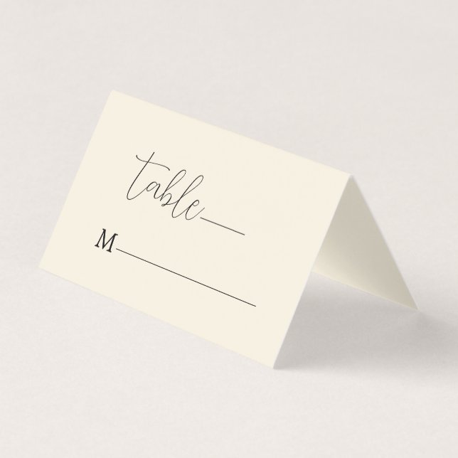 Minimalistic Black Calligraphy On Beige background Business Card (Front)