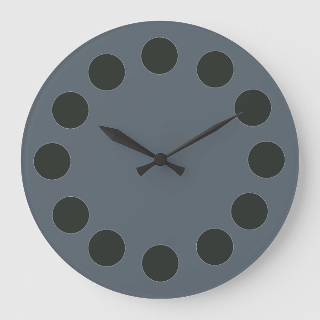 Minimalistic Black Dots on Custom Colour Large Clock (Front)