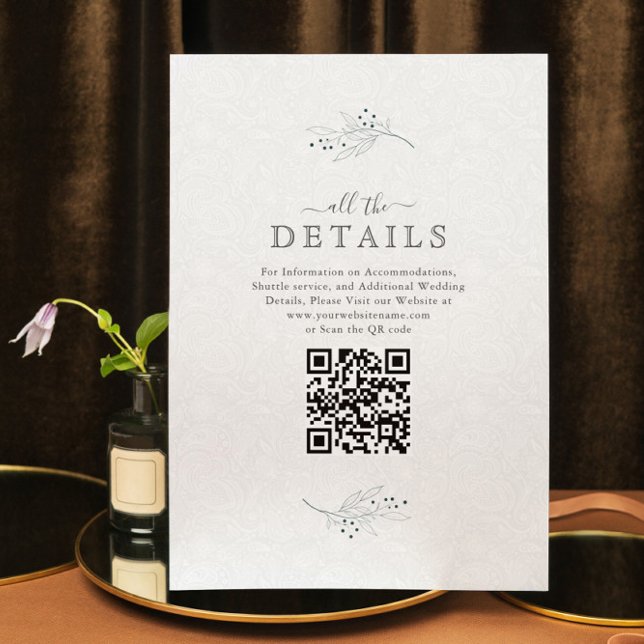 Minimalistic Black On Plush White Paisley RSVP  Invitation (Creator Uploaded)