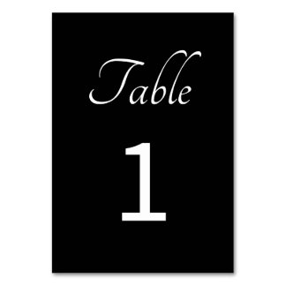 Minimalistic: Black   Table Number
