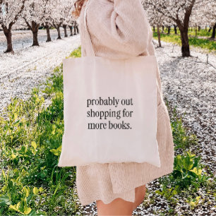 Minimalistic Black Typography Book Lovers Tote Bag