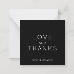 Minimalistic Black Wedding Thank You Square Card