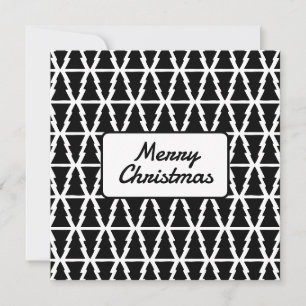 Minimalistic Black & White Christmas Tree Pattern Invitation