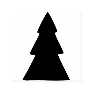 Minimalistic Black & White Christmas Tree Pattern Self-inking Stamp