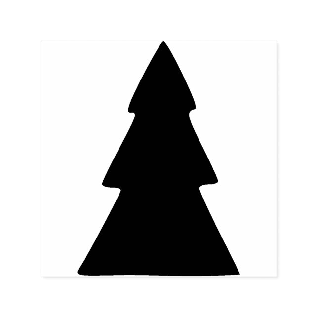 Minimalistic Black & White Christmas Tree Pattern Self-inking Stamp (Design)
