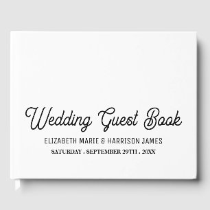 Minimalistic - Black & White - Wedding Guest Book